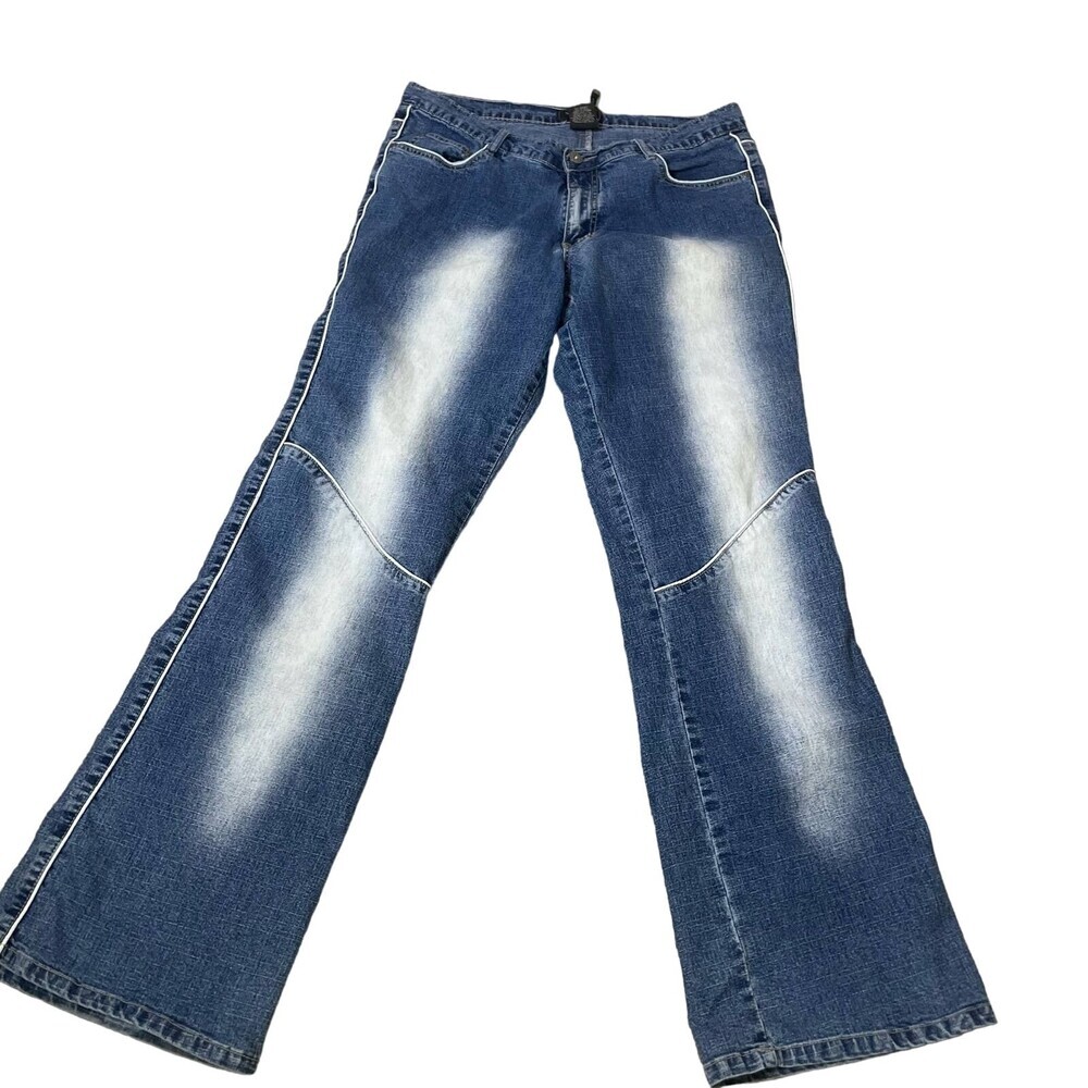 Sebo Paris wide leg mid/low rise white leg detailing piping on waist/legs sSZ 13 - Picture 2 of 11